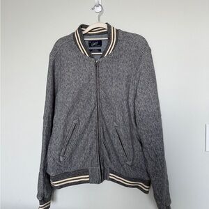 Grayers Baseball Bomber Varsity style Jacket in Heather grey Herringbone